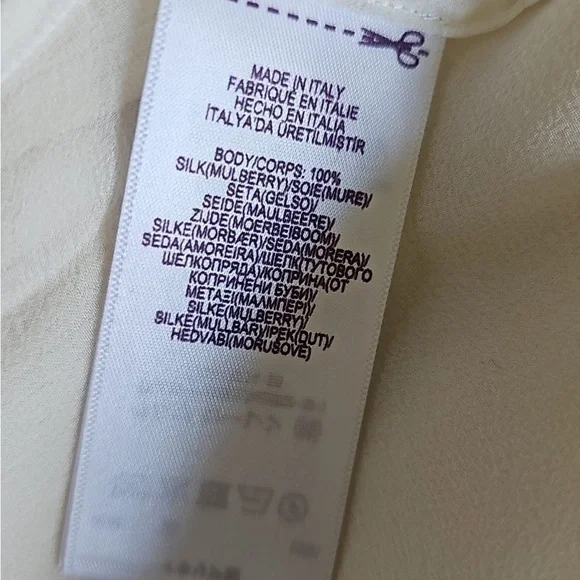Ralph Lauren Purple Label Cream Silk Blouse 100% Silk - Picture 6 of 6